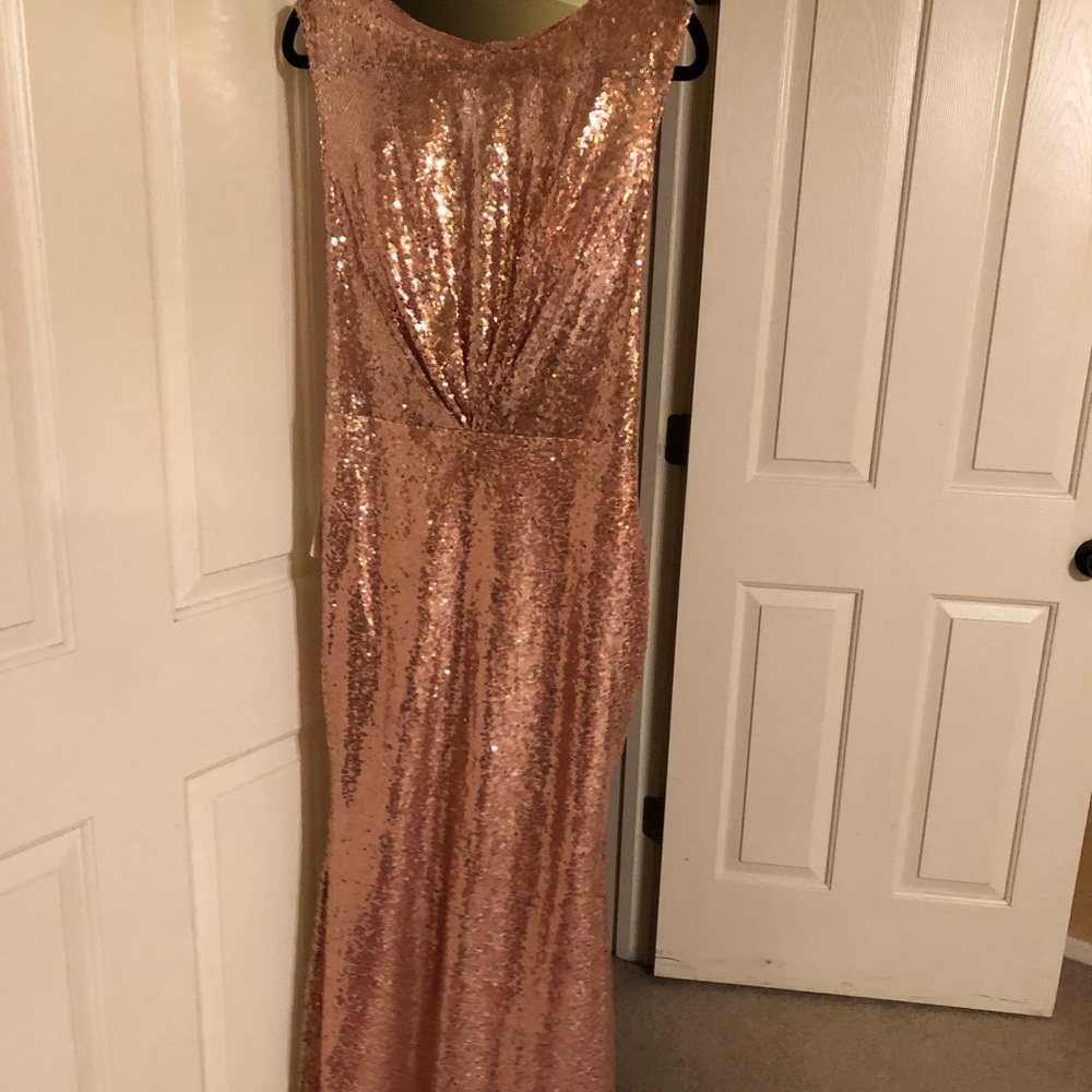Rose gold sequin dress..